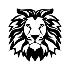 Obraz na płótnie Canvas Lion black and white logo design for use branding, app. software, website etc 