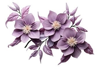 Stunning 3D illustration of a captivating clematis flower, ideal for machine embroidery projects ai generate