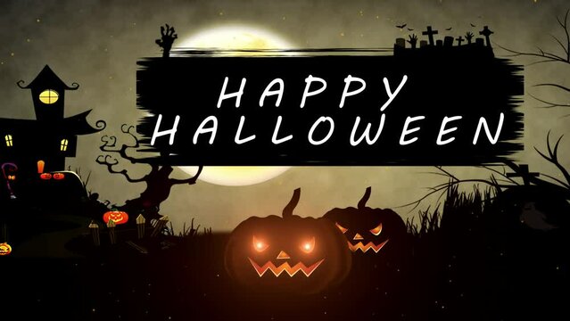 Happy Halloween animated cartoon motifs 4K
