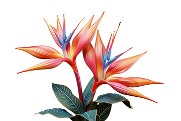 3D illustration of a stunning bird of paradise flower, a perfect choice for machine embroidery designs ai generate