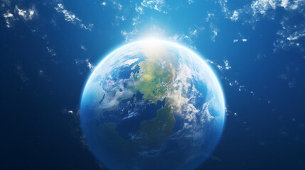beautiful earth globe with atmosphere space symbolic for healthy growing  and environmental friendliness
