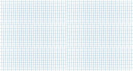 Graph paper, checkered background vector illustration isolated on white backdrop. Blue grid notebook sheet texture, banner template with copy space for text