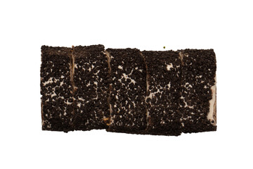 Sweet roll with chocolate and nuts, turkish sweets.