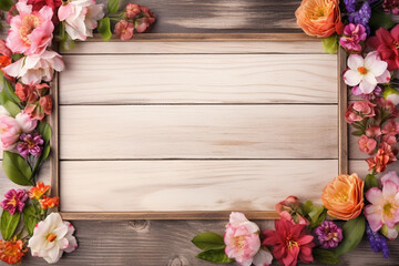 glass frame and pretty flowers