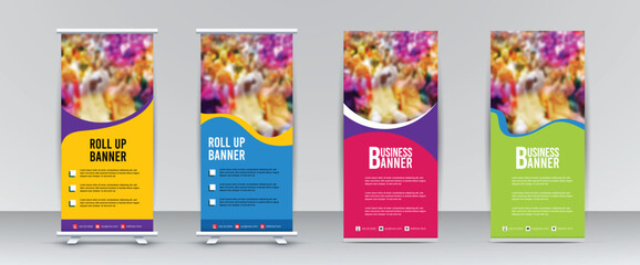 Roll-up banner stand template design, X banner design template, Pop Up Banner designs