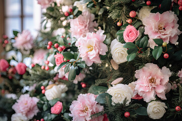 Pastel pink Christmas decor 