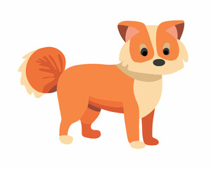Vector isolated illustration of a ginger dog on a white background.