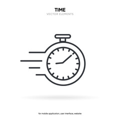 3d time and clock icon. Clock icon in trendy flat and line style isolated on background. Icons for date, time, era, duration, period, span, hour, minute, watch, timer, time keeper.