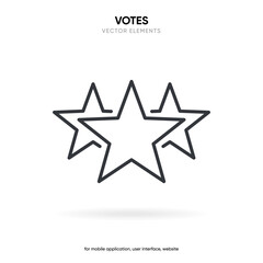Fototapeta premium Favorite stars flat line icons set. Starry night, falling star, firework, twinkle, glow, glitter burst vector illustrations. Outline signs for glossy material property. Pixel perfect vector.