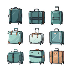 Suitcases. Suitcases, vector illustration. Retro style suitcases