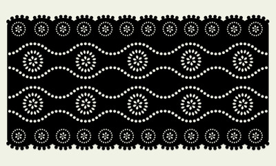 black vintage lace cotton eyelet trim design vector.