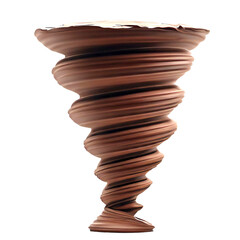 Chocolate Tornado on white transparent background l. Generative Ai