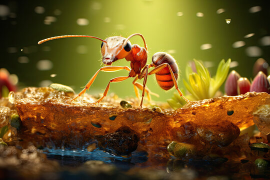 Macro  Close-up Image Of An Ant On The Ground