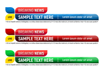 Lower third for news header. Breaking news. Vector template for your design.