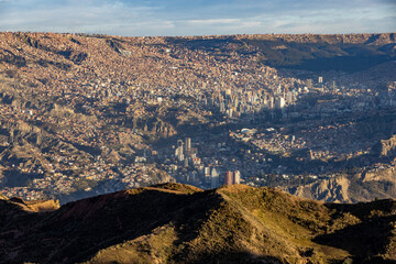 View from the landmark Muela del Diablo over the highest administrative capital, the vibrant city...
