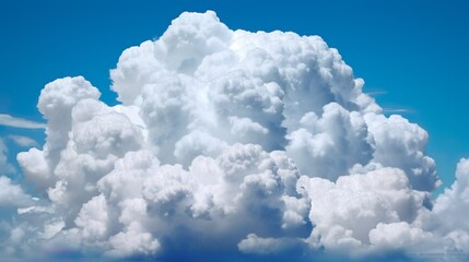White aesthetic set isolated on a blue background. Render soft round cartoon fluffy clouds icon in the blue sky - obrazy, fototapety, plakaty