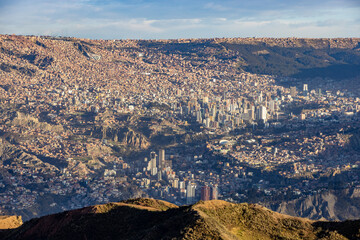 View from the landmark Muela del Diablo over the highest administrative capital, the vibrant city...