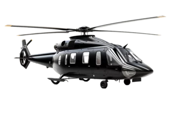 Rollo Black Helicopter Isolated on Transparent Background. AI © Usmanify