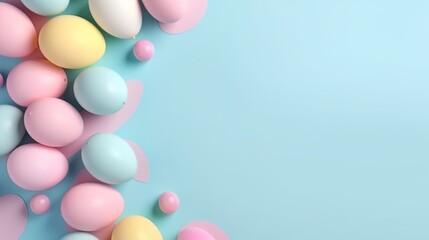 Fototapeta na wymiar Perfect colorful handmade easter eggs isolated on a blue background