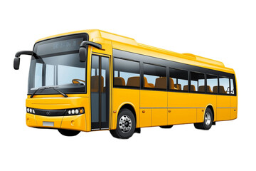 Shuttle Bus Isolated on Transparent Background. AI