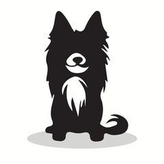 Yorkshire Terrier silhouettes and icons. Black flat color simple elegant Yorkshire Terrier animal vector and illustration.