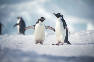 Fototapeta na wymiar Adorable Penguins - AI Generated