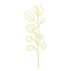 Outline art illustration with gold branch