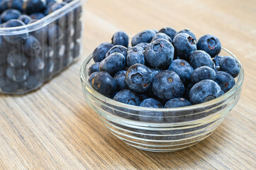 Blueberries in a bowl and in container