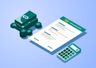 Tax preparation abstract concept vector illustration. The corporate tax, taxable income, fiscal year, document preparation, payment planning, corporate accountancy, and annual return abstract metaphor