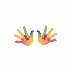 Obraz premium Business Hand Care Logo Template vector icon isolated colorful concept