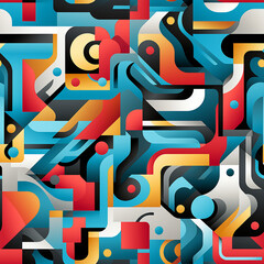 Geometric pop art pattern, Seamless creative texture  