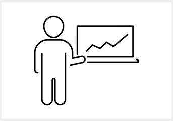 Social media marketing business work icon People with graph clipart Vector stock illustration EPS 10
