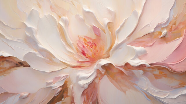 Pink and White Modern Art Flower Painting for Wallpaper, Weddings, Backgrounds - Generative AI	