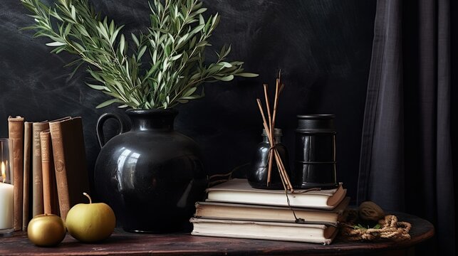 Botanical floral dark moody banner or background flowers bouquet, closeup, copy space, greenhouse and indoor garden concept, dark moody blooming design