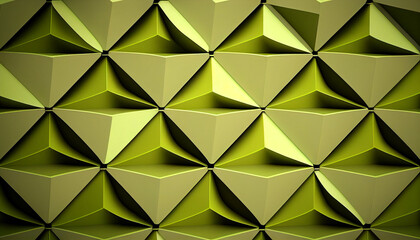 3d illustration of abstract geometric background with green and yellow triangular shapes