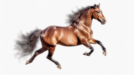 Fototapeta na wymiar Horse run gallop on transparent background png