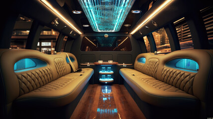 Interior of Luxury limousine - obrazy, fototapety, plakaty
