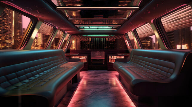 Interior of Luxury limousine