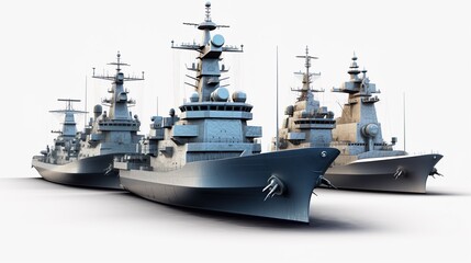 Military equipment, missiles launcher on the modern warship isolated background png