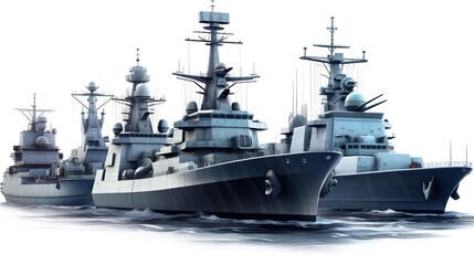 Military equipment, missiles launcher on the modern warship isolated background png