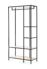 Empty shelving unit on white background