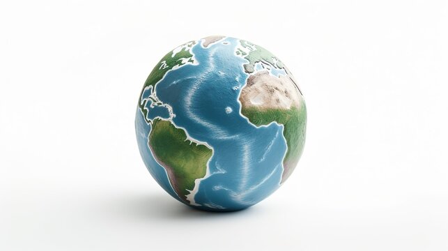Planet earth globe view from space showing realistic earth surface and world map as in outer space point of view png isolated background