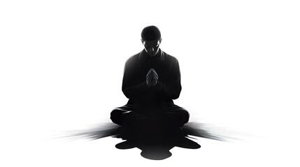 african black man thinking pensive praying silhouette background