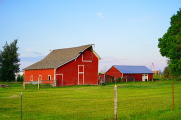 beautiful village house and barn in state of Idaho, USA	