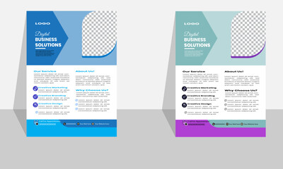 Modern colorful business flyer template.
