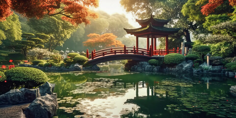 japanese garden in autumn