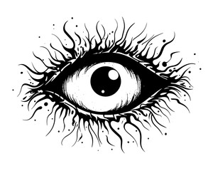 Eye Pupil Hair Wool Roots Branches Tattoo Symbol