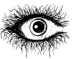 Eye Pupil Hair Wool Roots Branches Tattoo Symbol