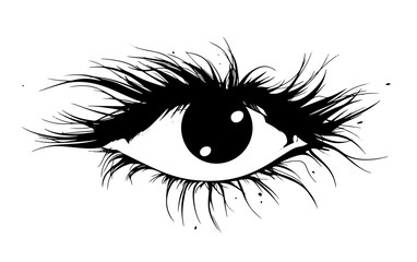 Fototapeta premium Eye Pupil Hair Wool Roots Branches Tattoo Symbol