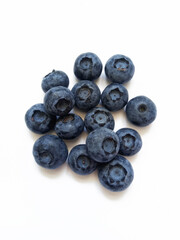 fresh ripe blueberries on white background	